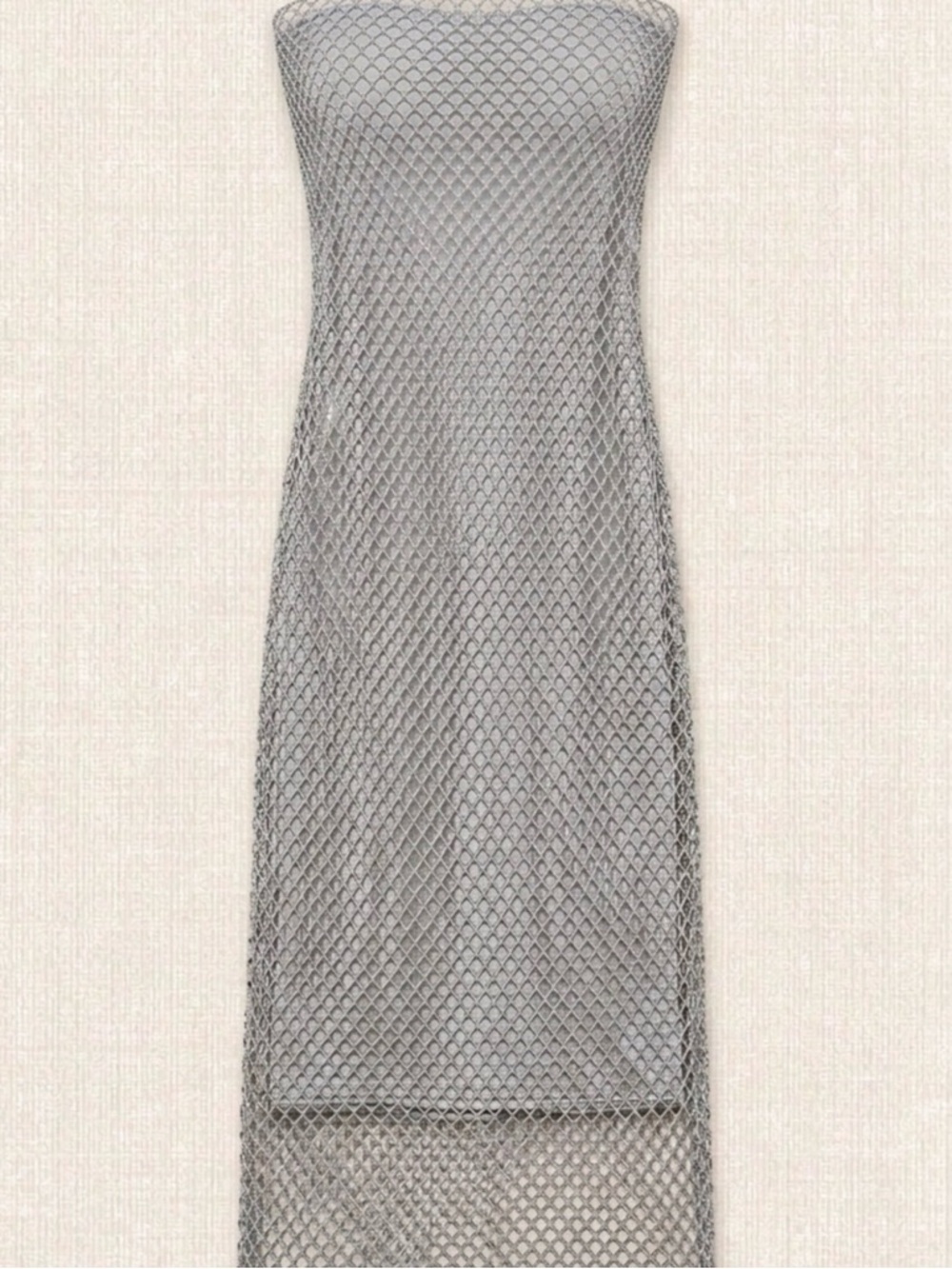 Zara Gray Mesh Maxi Dress
